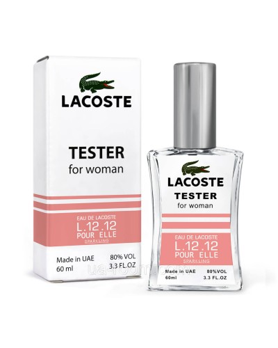 Тестер жіночий Lacoste Eau De L12.12 Pour Elle Sparkling, 60 мл. NEW