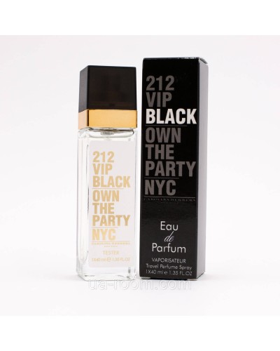 Тестер чоловічий Carolina Herrera 212 Vip Black Own the PArty NYC men, 40 мл