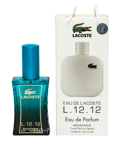 Тестер чоловічий Lacoste eau de lacoste L.12.12 Blanc-Pure, 50 мл, сумка.