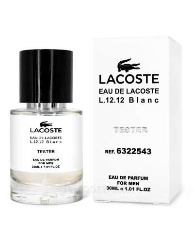 Тестер чоловічий Lacoste eau de lacoste L.12.12 Blanc, 30 мл.