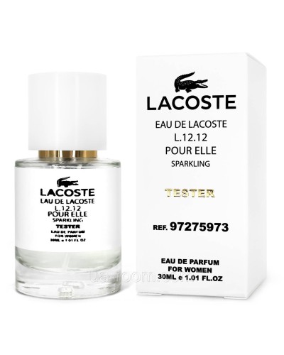 Тестер жіночий Lacoste Eau De L12.12 Pour Elle Sparkling, 30 мл.