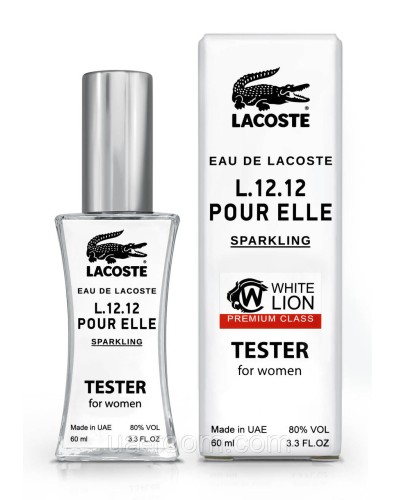 Тестер Premium Class жіночий Lacoste Eau De L.12.12 Pour Elle Sparkling, 60 мл