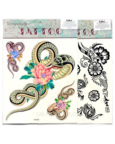 Временные татуировки для тела Temporary tatoo Lily HSG