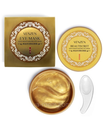 Гидрогелевые золотые патчи VENZEN Beautecret Gold Moisturizing Eye Mask, 60 шт.