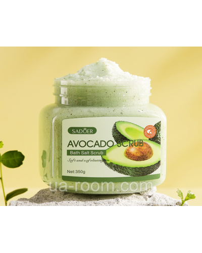 Поживний скраб для тіла з олією авокадо Sadoer Bath Salt Avocado Scrub. 350 мл.