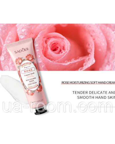 Зволожуючий крем для рук Sadoer Hand Cream Rose із екстрактом троянди, 30 г.