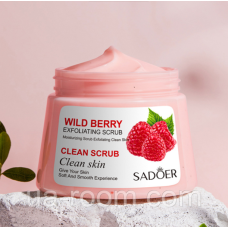 Скраб-пілінг для тіла із екстрактом малини Sadoer Wild Berry Exfoliating Scrub, 250 мл.