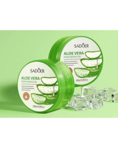 Гель із алоє Sadoer Aloe Vera Moisturizing Gel заспокійливий та зволожуючий, 300 г.