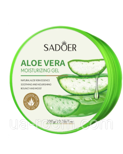 Гель із алоє Sadoer Aloe Vera Moisturizing Gel заспокійливий та зволожуючий, 300 г.