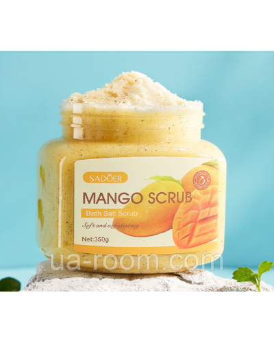 Натуральний скраб для тіла із сіллю та екстрактом манго sadoer mango bath salt, 350 мл.