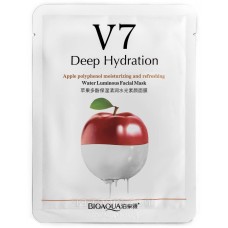 Тканинна маска BIOAQUA V7 Deep Hydration Apple polyphenol moisturizing and refreshing, 30 g.