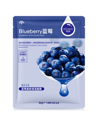 Тканинна маска з екстрактом чорниці Hchana Blueberry Moisturizing Mask