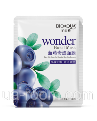 Тканинна маска із екстрактом чорниці Bioaqua Blueberry Wonder Facial Mask, 30 г.