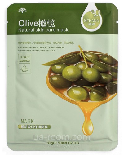 Тканевая маска HCHANA Olive Natural skin care mask, 30 g.