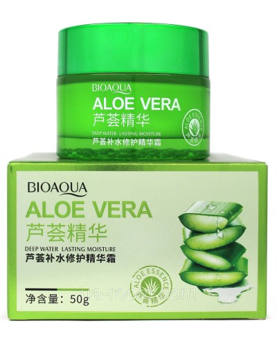 Зволожуючий крем для обличчя, що відновлює, з алое-вера BIOAQUA Aloe Vera, 50 г.