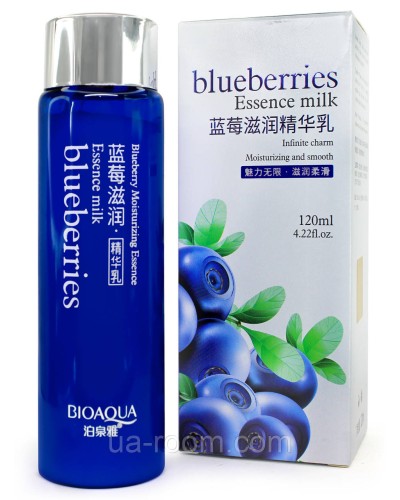 Зволожуюче молочко для обличчя з екстрактом чорниці BIOAQUA Blueberries Essence milk,120 мл.(01,07,24)