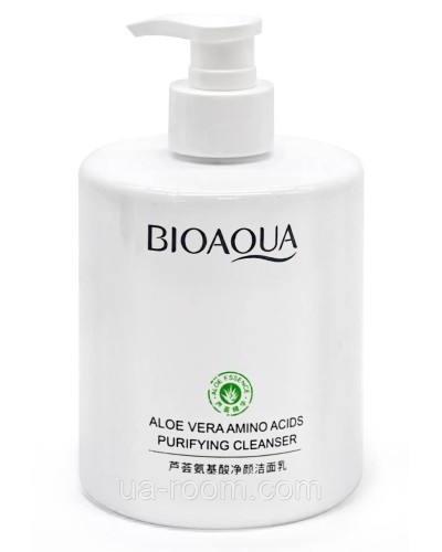 Пінка для вмивання з алое віра та амінокислотами BIOAQUA Amino Acids purifying cleanser, 500 мл.