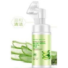 Пінка для вмивання з екстрактом алое вера з щіточкою Aloe Vera massage foam cleanser, 120 мл.