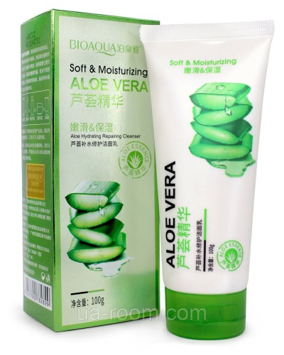 Гель для умывания с экстрактом алоэ BIOAQUA Soft Moisturizing Aloe Vera Aloe Cleanser, 100 мл.