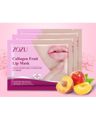 Патчі для губ ZOZU Collagen fruit mask з екстрактом персика, 8 г.