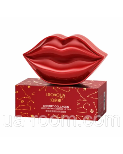 Патчи для губ Bioaqua Cherry Collagen Moisturizing Essence Lip Film, 60 г.