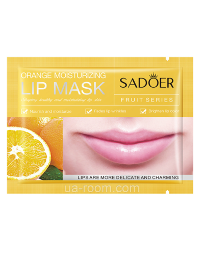 Патчи гидрогелевые для губ с экстрактом апельсина SADOER Orange Moisturizing Lip Mask, 8 г.