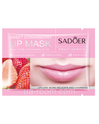 Патчи гидрогелевые для губ с экстрактом клубники SADOER Sweet Strawberry Lip Mask, 8 г.