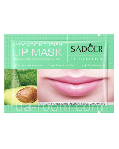 Патчи гидрогелевые для губ с экстрактом авокадо SADOER Avocado Nourish Lip Mask, 8 г.