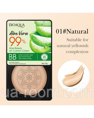 Кушон с алое вера Bioaqua Aloe Vera 99% Air Cushion BB Cream, 20 г.